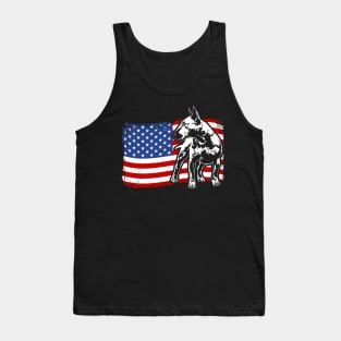 Proud Bull Terrier American Flag patriotic dog Tank Top